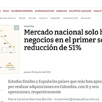 Mercado nacional solo hizo 57 negocios en el primer semestre, una reduccin de 51%